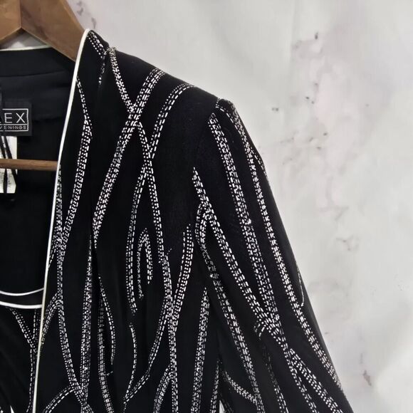 Alex Evenings Jacket Women Large Black Sparkle Shimmer Metallic Tank Set Two - Picture 15 of 16